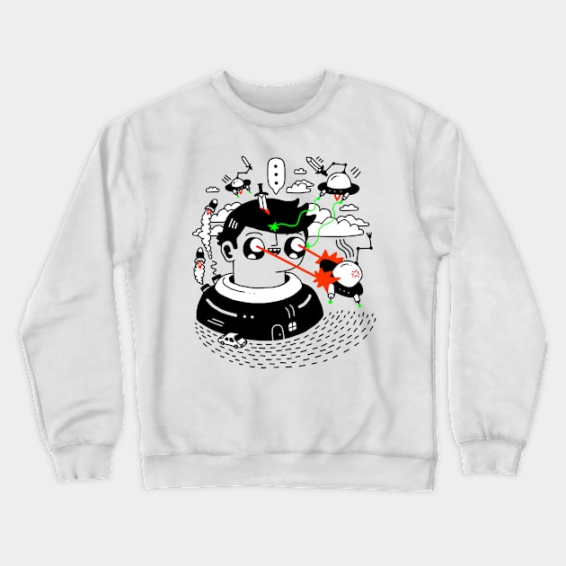 Super Duper Battle Station Crewneck Sweatshirt by obinsun